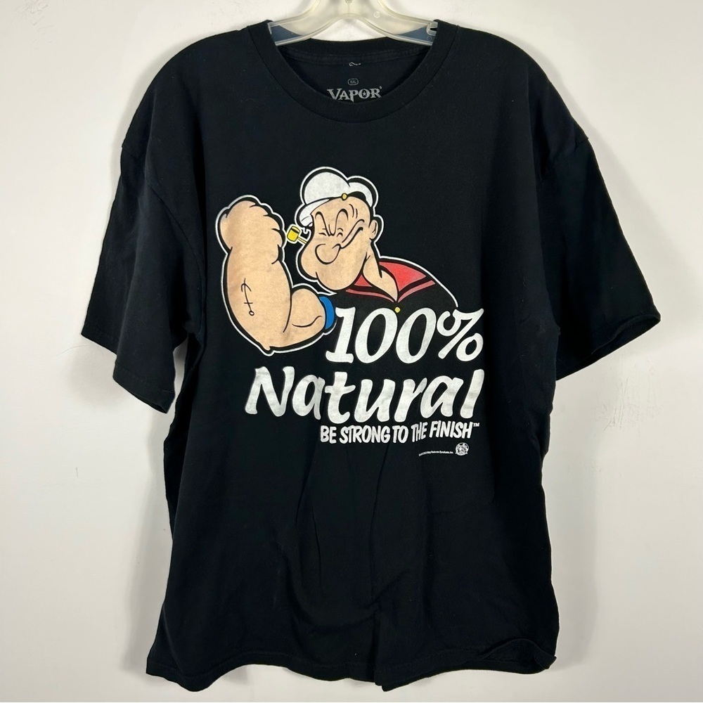 ❤️ Vapors x Popeye Black Supplement Y2K Graphic T-Shirt XXL